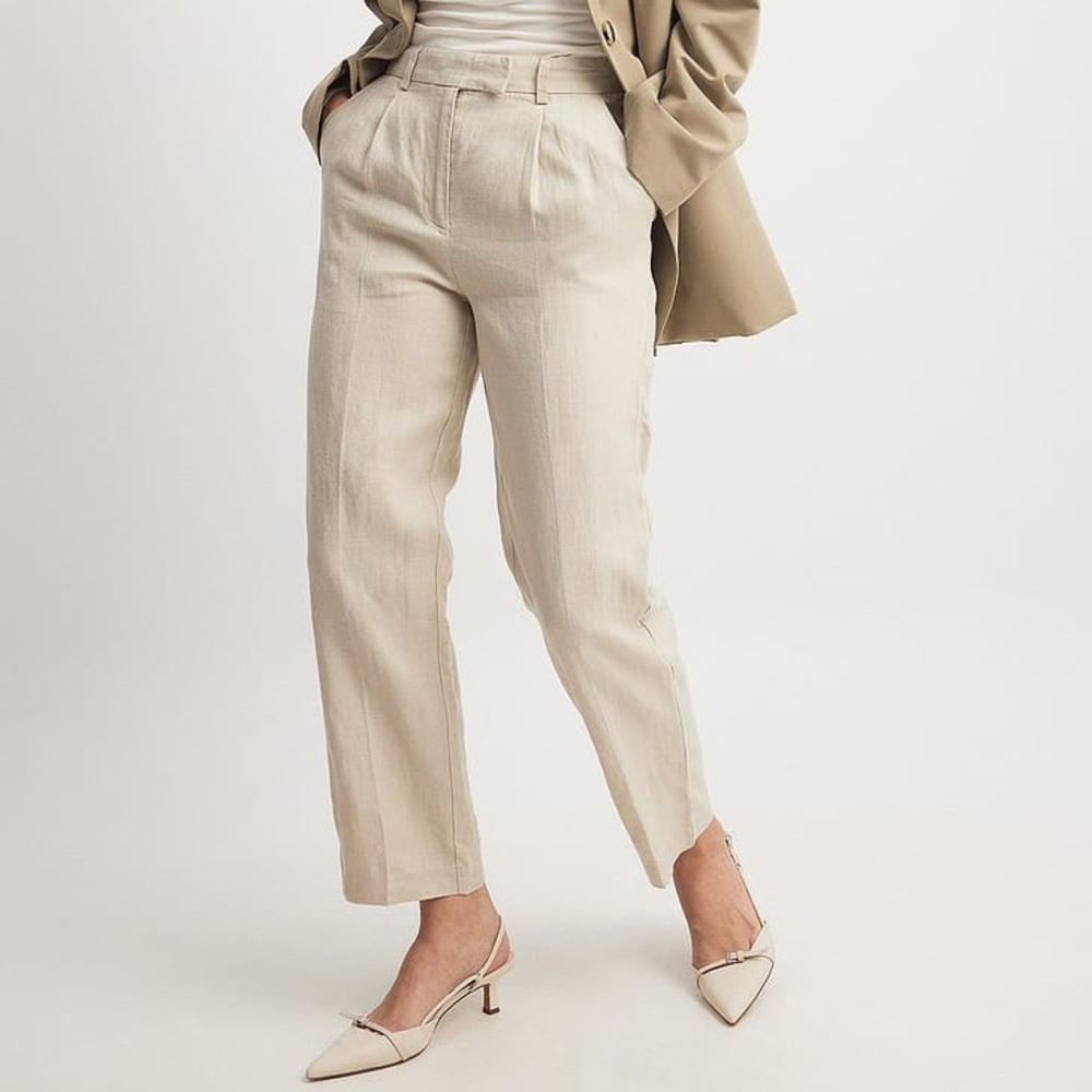 NA-KD | Linen Cropped Pants